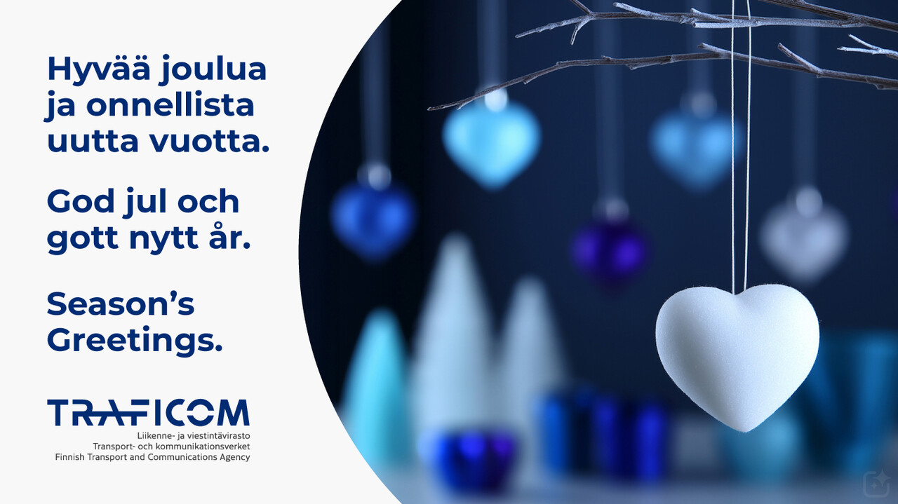 Hyvää joulua ja onnellista uutta vuotta. Kuva tehty tekoälyllä.