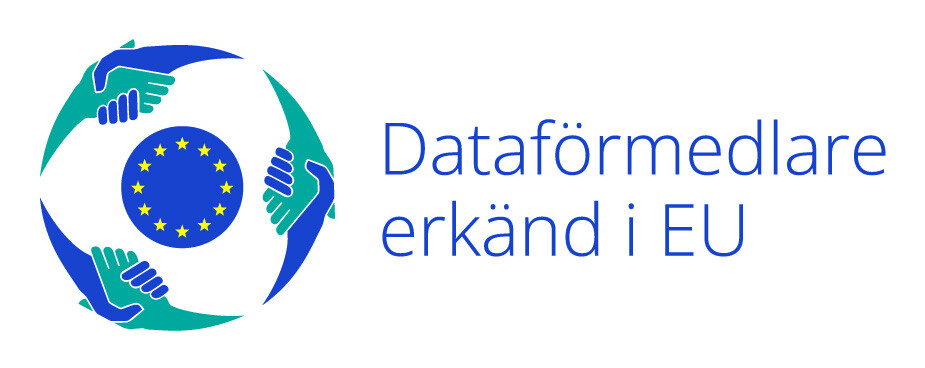 Logotyp Dataförmedlare erkänd i EU