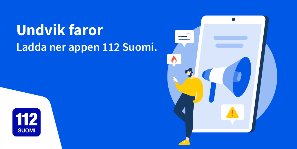 Undvik faror. Ladda ner appen 112 Suomi